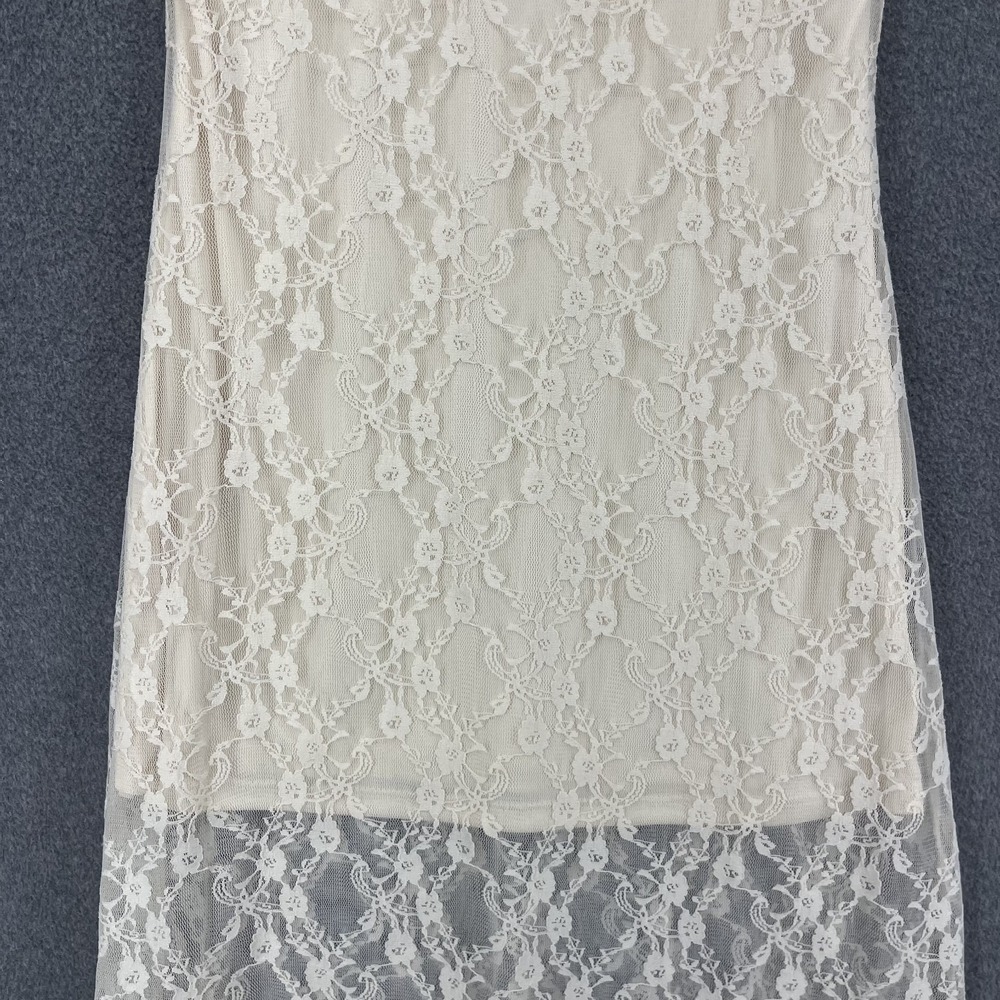 Sincerely Jules Y2K Slip Lace Midi Dress Womens Small White off romantic sheer - Picture 4 of 16